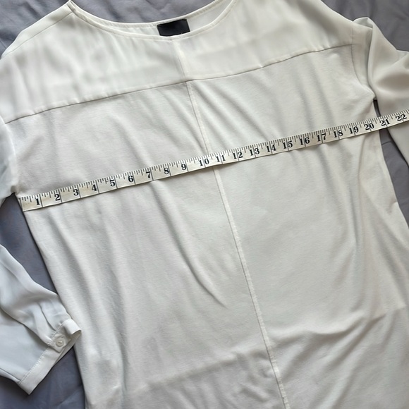 LYSSE New York women’s blouse knit and sheer | ivory | size medium - Picture 7 of 9